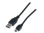 Cable - Connectique Pour Peripherique Cable- USB 2.0- USB A prise.USB B mini prise- nickele- 1m- noir