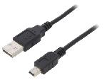 Cable - Connectique Pour Peripherique Cable- USB 2.0- USB A prise.USB B mini prise- nickele- 1m- noir