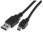 Cable - Connectique Pour Peripherique Cable- USB 2.0- USB A prise.USB B mini prise- nickele- 3m- noir