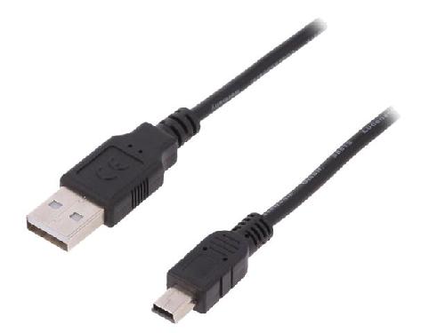 Cable - Connectique Pour Peripherique Cable- USB 2.0- USB A prise.USB B mini prise- nickele- 3m- noir
