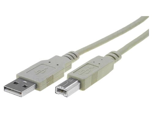 Cable - Connectique Pour Peripherique Cable- USB 2.0- USB A prise.USB B prise- nickele- 1.8m- gris
