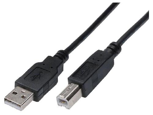 Cable - Connectique Pour Peripherique Cable- USB 2.0- USB A prise.USB B prise- nickele- 1.8m- noir