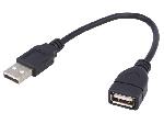 Cable - Connectique Pour Peripherique Cable- USB 2.0- USB A socle.USB A prise- nickele- 0.15m- noir
