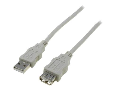 Cable - Connectique Pour Peripherique Cable- USB 2.0- USB A socle.USB A prise- nickele- 1.8m- gris