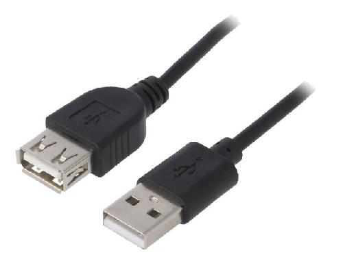 Cable - Connectique Pour Peripherique Cable- USB 2.0- USB A socle.USB A prise- nickele- 1.8m- noir