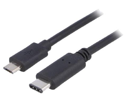 Cable - Connectique Pour Peripherique Cable- USB 2.0- USB B micro prise.USB C prise- nickele- 1m- noir
