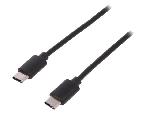Cable - Connectique Pour Peripherique Cable- USB 2.0- USB C prise.de deux cotes- nickele- 1m- noir