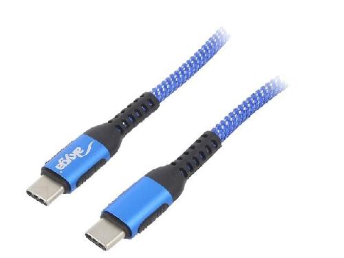 Cable - Connectique Pour Peripherique Cable USB 2.0 USB C prise male des deux cotes 0.5m - Bleu