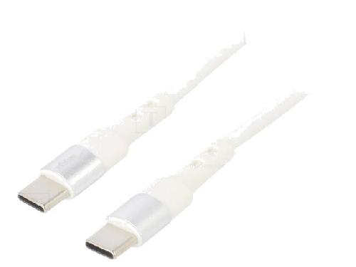 Cable - Connectique Pour Peripherique Cable USB 2.0 USB C prise male des deux cotes 1.8m - Blanc