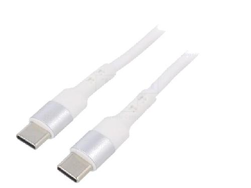 Cable - Connectique Pour Peripherique Cable USB 2.0 USB C prise male des deux cotes 1m - Blanc