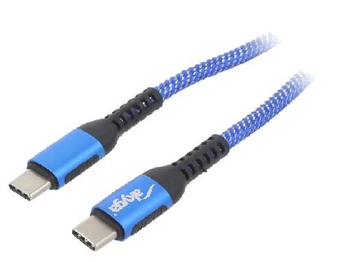 Cable - Connectique Pour Peripherique Cable USB 2.0 USB C prise male des deux cotes 1m - Bleu