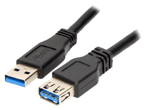 Cable - Connectique Telephone Cable USB 3.0 USB A femelle USB A male 1m - Noir