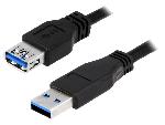 Cable - Connectique Telephone Cable USB 3.0 USB A femelle USB A male 2m - Noir