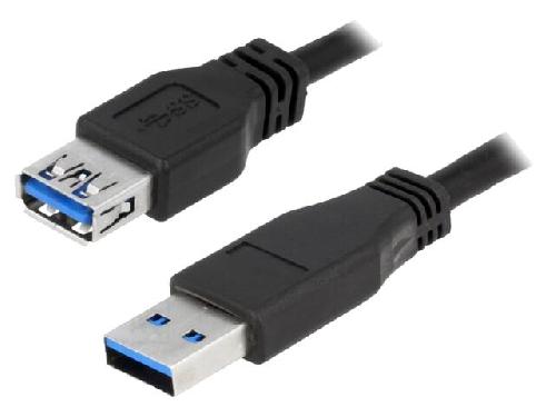 Cable - Connectique Telephone Cable USB 3.0 USB A femelle USB A male 3m - Noir