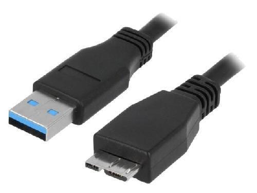 Cable - Connectique Telephone Cable USB 3.0 USB A male USB B micro prise male 2m - Noir