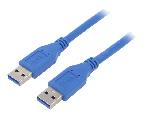 Cable - Connectique Pour Peripherique Cable- USB 3.0- USB A prise.de deux cotes- nickele- 1.8m- bleu