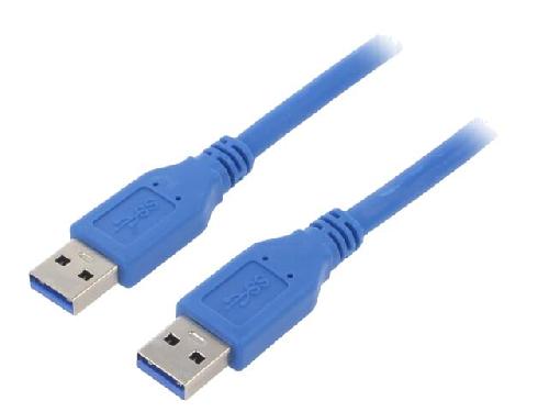 Cable - Connectique Pour Peripherique Cable- USB 3.0- USB A prise.de deux cotes- nickele- 1.8m- bleu