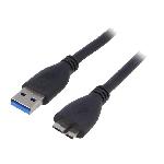 Cable- USB 3.0- USB A prise.USB B micro prise- nickele- 0.5m Cable- USB 3.0- USB A prise.USB B micro prise- nickele- 0.5m