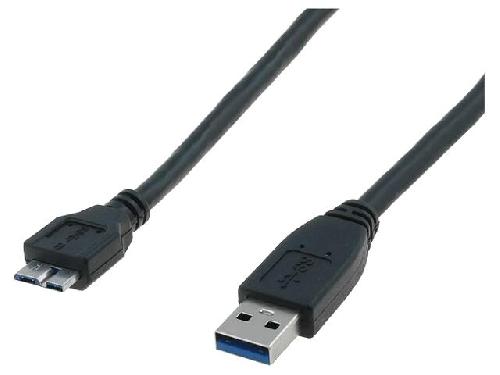 Cable - Connectique Pour Peripherique Cable- USB 3.0- USB A prise.USB B micro prise- nickele- 1m- noir
