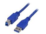 Cable - Connectique Pour Peripherique Cable- USB 3.0- USB A prise.USB B prise- nickele- 1.8m- bleu