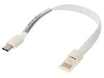 Cable - Connectique Pour Peripherique Cable- USB 3.0- USB A prise.USB C prise- nickele- 0.23m- blanc