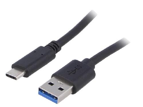 Cable - Connectique Pour Peripherique Cable- USB 3.0- USB A prise.USB C prise- nickele- 0.5m- noir