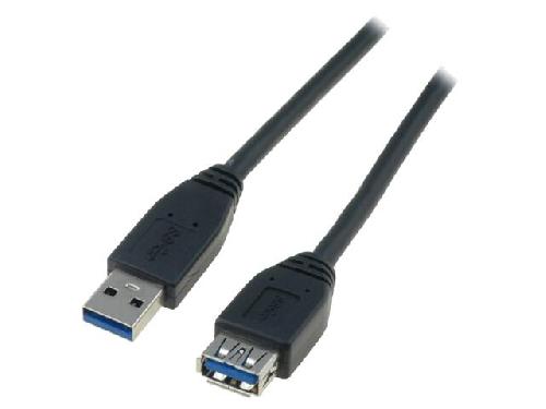 Cable - Connectique Pour Peripherique Cable- USB 3.0- USB A socle.USB A prise- nickele- 3m- noir