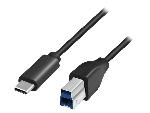 Cable - Connectique Telephone Cable USB 3.0 USB B male USB C male 1m - Noir