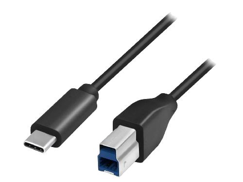 Cable - Connectique Telephone Cable USB 3.0 USB B male USB C male 1m - Noir