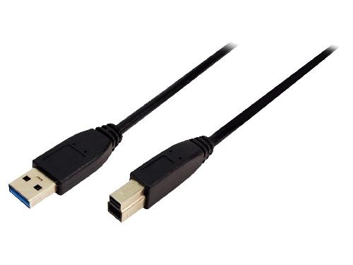 Cable - Connectique Telephone Cable USB 3.0USB A male USB B prise male 3m - Noir