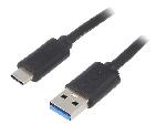 Cable - Connectique Pour Peripherique Cable- USB 3.1- USB A prise.USB C prise- nickele- 1.8m- noir