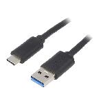 Cable- USB 3.1- USB A prise.USB C prise- nickele- 1.8m- noir