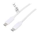 Cable - Connectique Telephone Cable USB 3.1 USB C male des deux cotes 0.5m - Blanc