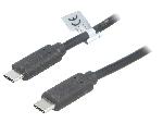 Cable - Connectique Telephone Cable USB 3.1 USB C male des deux cotes 1m - Noir