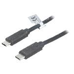 Cable USB 3.1 USB C male des deux cotes 1m - Noir