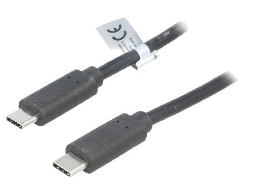 Cable - Connectique Telephone Cable USB 3.1 USB C male des deux cotes 1m - Noir