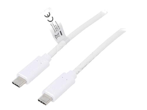 Cable - Connectique Pour Peripherique Cable- USB 3.1- USB C prise.de deux cotes- 1m- blanc- 10Gbps