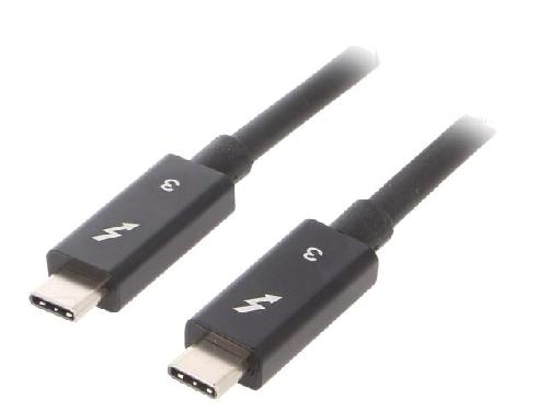 Cable - Connectique Pour Peripherique Cable- USB 3.1- USB C prise.de deux cotes- nickele- 0.5m- noir