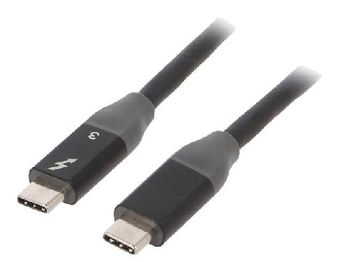 Cable - Connectique Pour Peripherique Cable- USB 3.1- USB C prise.de deux cotes- nickele- 1.5m- noir
