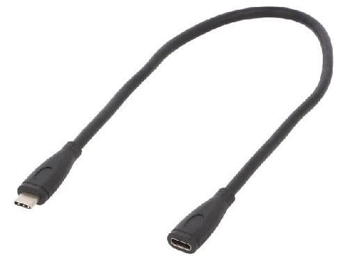 Cable - Connectique Pour Peripherique Cable- USB 3.2- USB C socle.USB C prise- nickele- 0.3m- noir- 100W