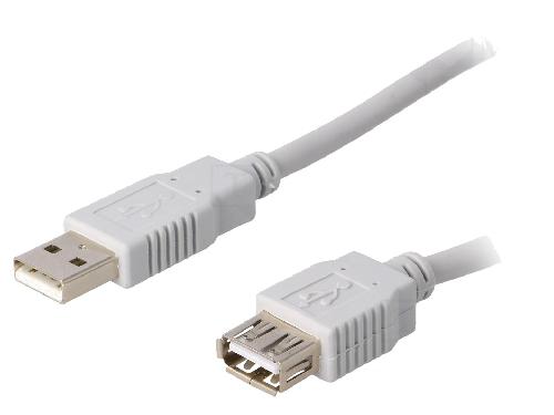 Cable - Connectique Telephone Cable USB A 2.0 femelle.male 1.8m gris