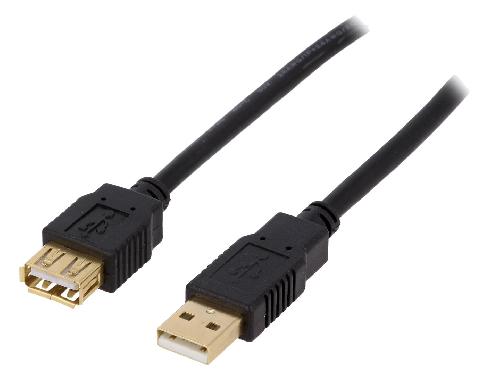 Cable - Connectique Pour Peripherique Cable USB A 2.0 femelle.male 1.8m noir