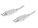 Cable - Connectique Telephone Cable USB A 2.0 male des deux cotes 1m gris