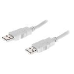 Cable USB A 2.0 male des deux cotes 1m gris