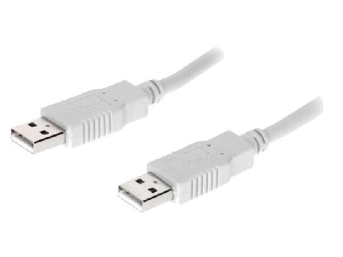 Cable - Connectique Telephone Cable USB A 2.0 male des deux cotes 1m gris