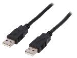 Cable - Connectique Telephone Cable USB A 2.0 male des deux cotes 3m noir