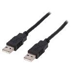 Cable USB A 2.0 male des deux cotes 3m noir