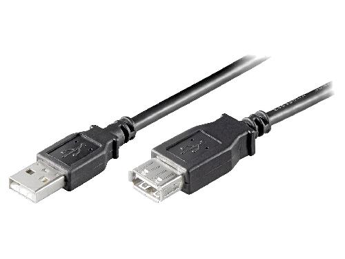 Cable - Connectique Pour Peripherique Cable USB A 2.0 male-femelle 1.8m noir