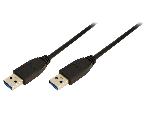 Cable - Connectique Telephone Cable USB A 3.0 male des deux cotes 1m - Noir