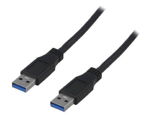 Cable - Connectique Telephone Cable USB A 3.0 male des deux cotes 2m - Noir